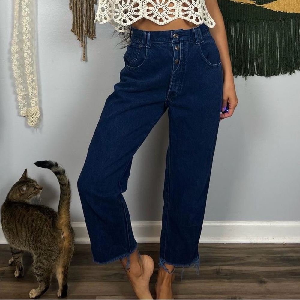 Vintage Dark Wash High Waist Jeans Canyon River Blues